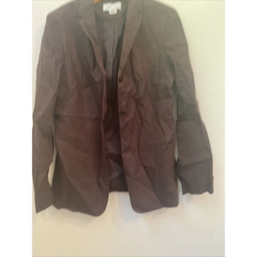 Womens Calvin Klein Solid Brown Lined Blazer Size - image 1